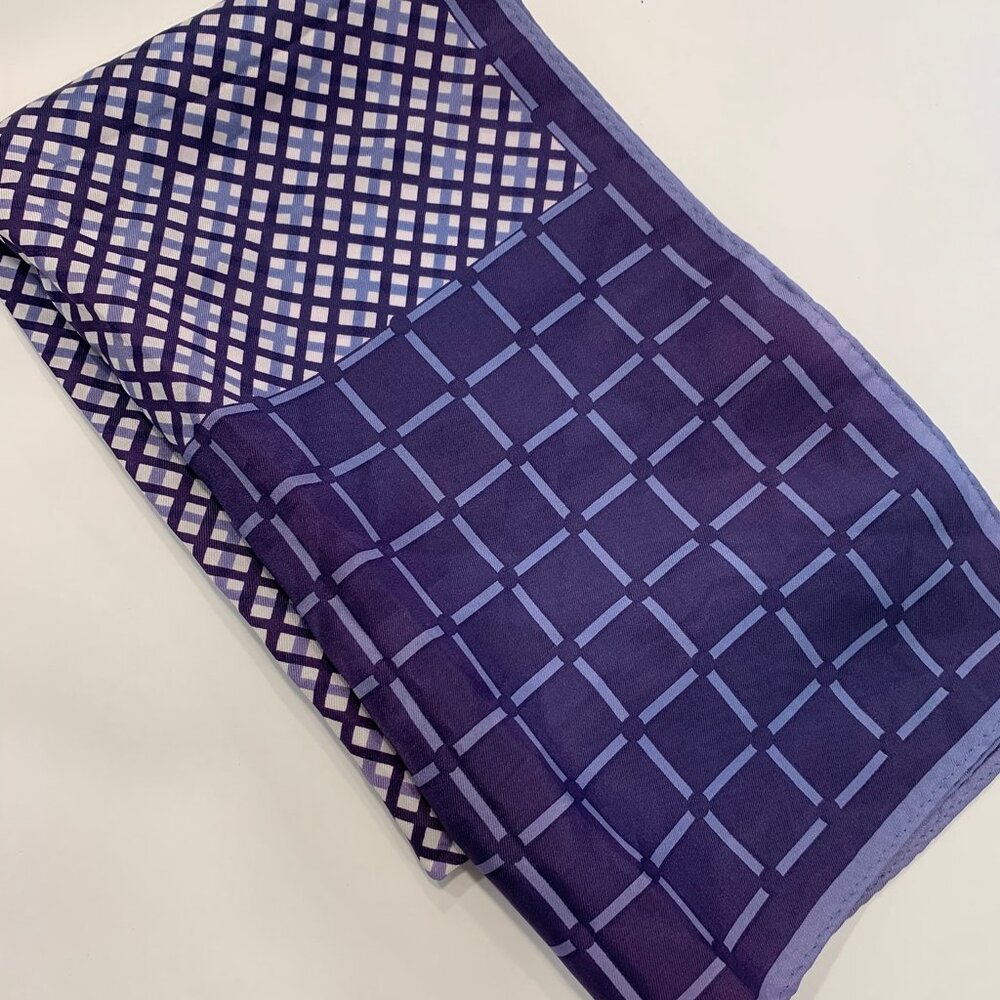 VTG Rectangular Fashion Scarf Blue-Purple White Acetate Retro Accessories